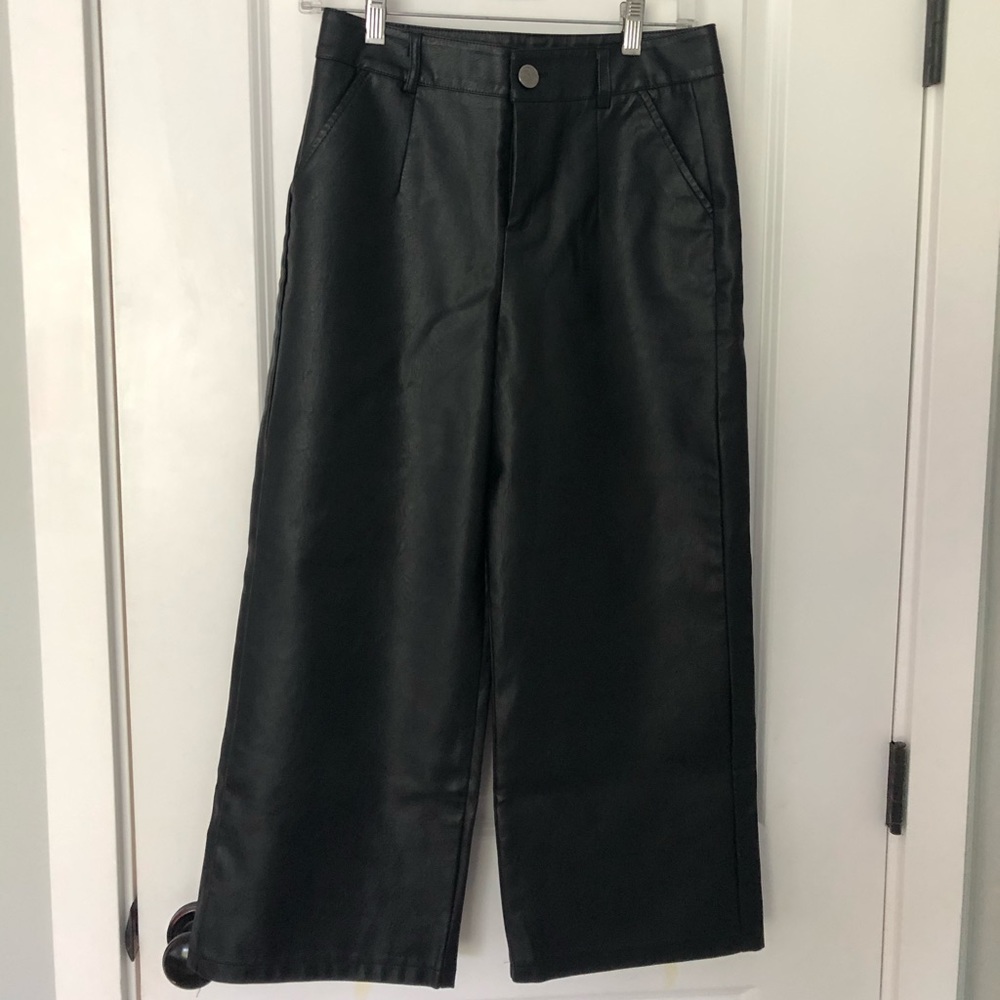 Flared Faux Leather Pants - Size 4/6